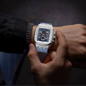 Montre à quartz pour homme REWARD RD832260M, design rectangulaire tendance, calendrier, étanche, bracelet en silicone décontracté, montres cool pour homme - Product Image 5