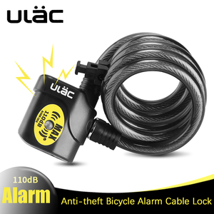 Verrou de vélo en acier ULAC, câble de sécurité <span class=keywords><strong>pour</strong></span> vélo de route et <span class=keywords><strong>VTT</strong></span>, 110 dB, verrouillage à câble - Product Image 6
