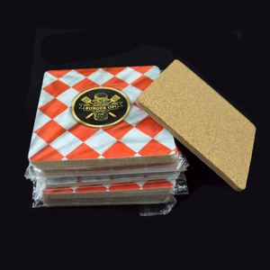 Customized Eco-Friendly 3mm Thick Hardboard DIY Wooden <b>Coaster</b> with MDF and <b>Cork</b> 9x9cm Square Absorbent Sublimation Blank - Product Image 2