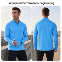 Maglietta da Corsa a Maniche Lunghe con Mezza Zip e Logo Personalizzato, Asciugatura Rapida, Traspirante, per Allenamento in Palestra, Abbigliamento Sportivo OEM ODM di Alta Qualità