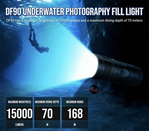Linterna de Buceo LED TrustFire DF90 15000LM Subacuática 70m Equipo de Buceo Lámpara de Antorcha para Buceador - Product Image 1
