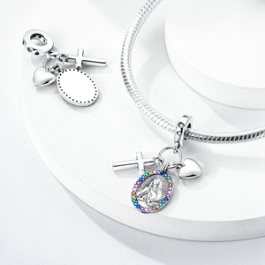 Colgante Religioso de Plata 925 con Cruz para Mujer, Compatible con Pulseras de Cuentas Originales, Joyería de Moda DIY - Product Image 4