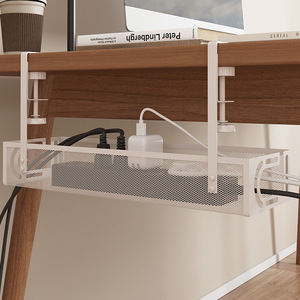 PYJ Panier de rangement suspendu pour <span class=keywords><strong>table</strong></span>, sans poinçon, rétractable et à longueur réglable, support de rangement pour douilles sous la <span class=keywords><strong>table</strong></span> - Product Image 4