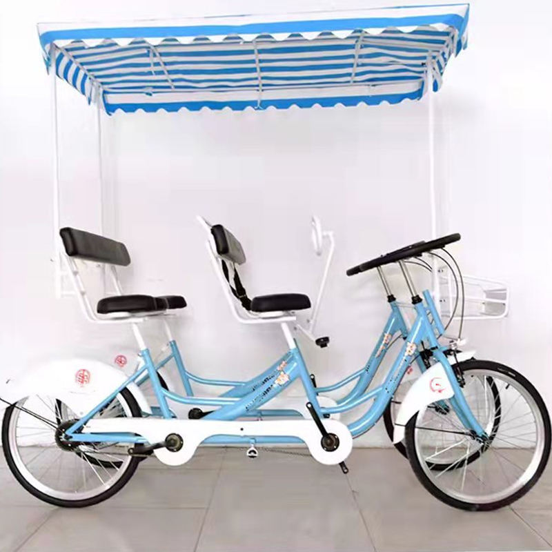 Factory Hot-selling Family Tandem Bicycle Tour Used Quadricycle Wheel  Adult Person Surrey Bike