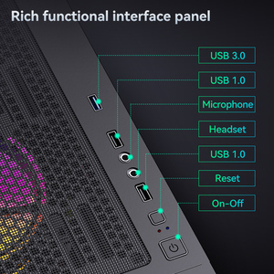 Snowman cs018 màu đen nhôm PC chơi Game trường hợp hai lớp bụi bằng chứng bảo vệ Net USB3.0 360mm AIO hỗ trợ truy cập phía trước máy tính - Product Image 6