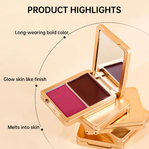 Colorete en Crema para Mejillas y Rostro de Larga Duración y Alta Pigmentación, Vegano y Libre de Crueldad Animal, en Polvo Compacto 2 en una Paleta con Logotipo Personalizado y Etiqueta Privada - Product Image 2