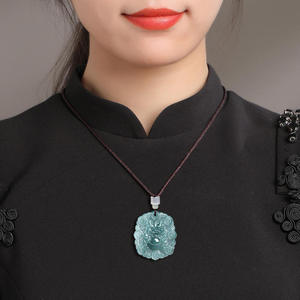 หยกเจไดต์ธรรมชาติสีน้ำเงิน จี้หยกปี่เซียะ สำหรับผู้ชายและผู้หญิง พร้อมใบรับรองการประเมินคุณภาพ ดีไซน์ดั้งเดิม E047 - Product Image 4