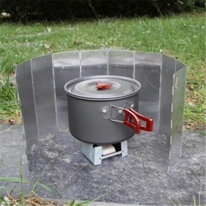 Pare-vent pliable en aluminium, 4 tailles, 8 plaques, pour l'extérieur, déflecteur pliable, protection pour poêle, pare-vent de camping - Product Image 3