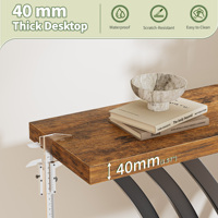 Table console anti-basculement avec plateau en bois de 40 mm d'épaisseur, cadre métallique incurvé, table étroite pour entrée, salon, couloir, hall d'entrée, 42,5 pouces