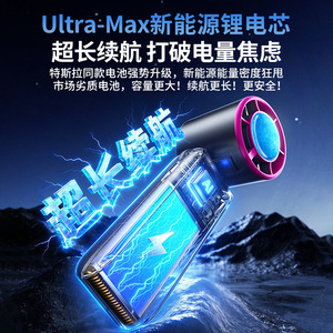 Customized Semiconductor Cooling Handheld <b>Mini</b> Fan 5W Digital Display Battery Powered Portable Wearable Fan - Product Image 3