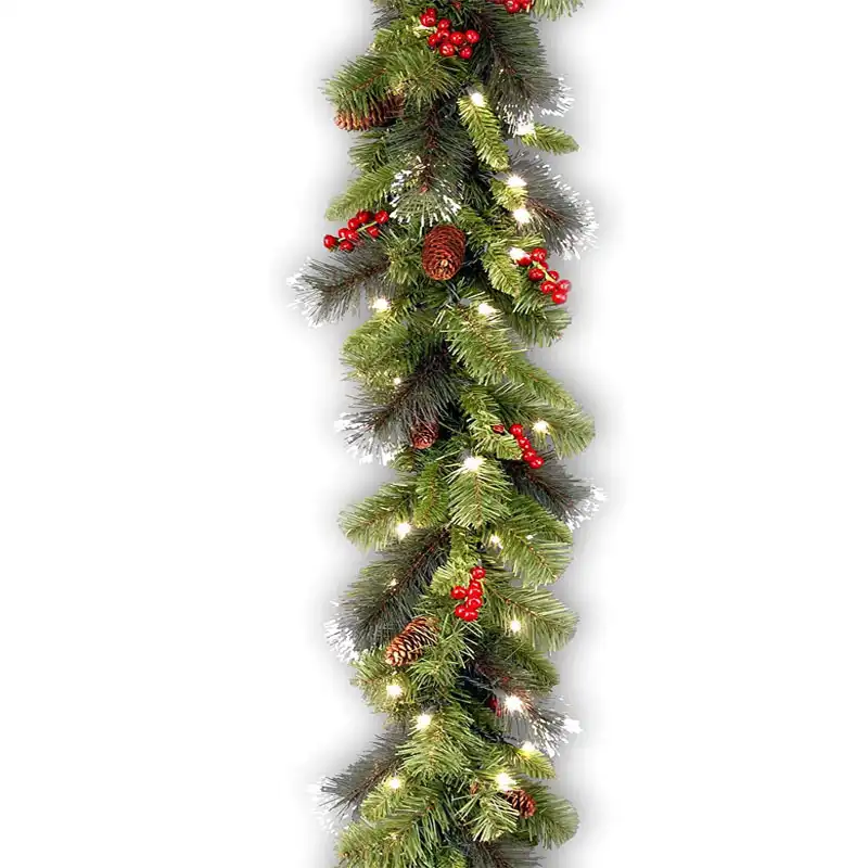 暖炉や階段のクリスマスガーランドを9フィートライトアップクリスマスツリーのクリスマスオーナメントのアイデア