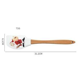 Cartoon Cream Spatel Kerst Houten Handvat Non-Stick Fondant Cake Siliconen Kookkrabber Keuken Bakgereedschap - Product Image 2