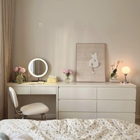 Ensemble coiffeuse et armoire intégrée sur mesure pour toute la maison, table de maquillage moderne et minimaliste avec miroir rétroéclairé par LED