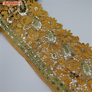 Bán buôn tùy chỉnh đầy màu sắc thêu ren TRIM sequin thêu ren TRIM <span class=keywords><strong>Fancy</strong></span> thêu TRIM cho áo quần áo - Product Image 2