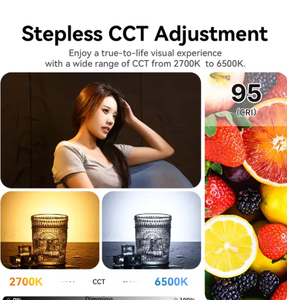 Ulanzi VL-200BI 200 Watt Installazione, Controllo Wireless Ottico Video Cobb, 2700k-65000 Cri 95 Studio Fotografico e Video - Product Image 3