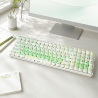 Zornher ZH00 Green Grape RGB Backlit Keyboard Mekanik Nirkabel Tri-mode Hot-swap Ukuran Penuh dengan Switch Gateron untuk PC
