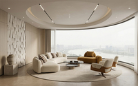 Luxuriöses Gebogenes Modulares Ecksofa Maßgefertigte Fließform Wohnzimmermöbel für Villa Designer-Inneneinrichtungsprojekt Moderne Häuser