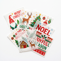 Transferts de dessins animés de Noël prêts à poser, autocollants thermocollants brillants en PET, patchs de transfert thermique souples et élastiques pour vêtements