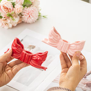 Candelabro de aromaterapia para decoración del hogar creativo de estilo <span class=keywords><strong>Ins</strong></span> con poste largo y lazo, otros candelabros, farolillos, tarros de velas - Product Image 2