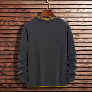 Pull en velours décontracté à manches longues pour homme – Nouvelle tendance printemps, marque très prisée, chemise de base automne, confortable et respirant - Product Image 2