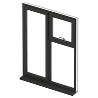 Fenêtre à battant en aluminium SJUMBO à double vitrage isolant, résistant aux ouragans, à rupture de pont thermique, avec manivelle