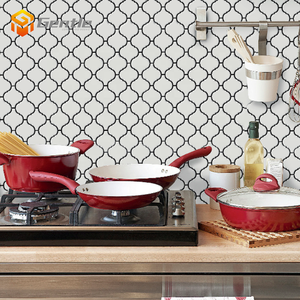 Nội Thất Trang Trí Tường Gạch Nhà Bếp Backsplash Ngói Arabesque Đèn Lồng Hình Dạng 6Mm Trắng Matt Gốm Gạch <span class=keywords><strong>Mosaic</strong></span> - Product Image 6