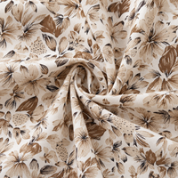 Tissu en coton floral botanique sépia imprimé numériquement sur mesure Artisan Edit, aérien, 80S, 52 g/m², pour robes et chemisiers