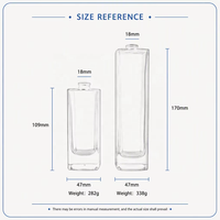Grand carré de luxe personnalisé de haute qualité 100ml 200ml transparent 18mm col à sertir bouteille en verre vide contenants de parfum