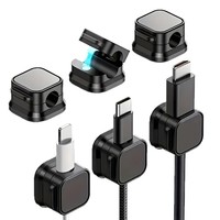 Organisateur de câbles magnétique en plastique pour bureaux et usage domestique - Clips magnétiques autocollants, enrouleur de câbles simple, gestion soignée du souris-câble