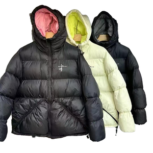 Chaqueta de Invierno para Hombre, Talla Grande, de Lona, con Cierre, Diseño Vintage con Relieve, Bolsillos Delanteros con Logotipo, Estilo Clásico - Product Image 2