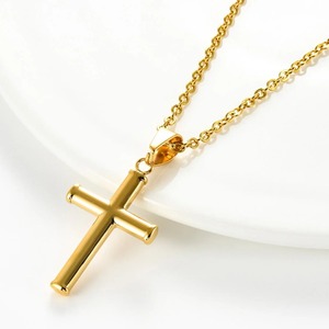 Colgante de Cruz Simple y Moderno para Collar, Unisex, Acero Inoxidable, Dorado y Negro, Estilo Hip Hop, Colgante de Crucifijo, Joyería que Nunca se Desvanece, Regalo - Product Image 5