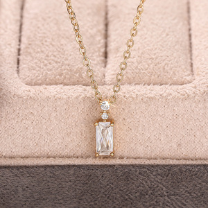 Collar de Gargantilla con Piedras Geométricas Cuadradas para Mujer, Joyería Minimalista de Moda para Uso Diario - Product Image 2