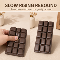 Jouet Squishy Chocolat à Remontée Lente, Fidget Doux en Forme de Bonbon Dessert, Jouet Sensoriel Anti-Stress à Presser, Cadeau de Fête et Décoration de Bureau