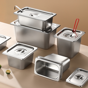 Top vente 1/1 1/2 1/3 1/4 1/6 1/9 en acier inoxydable gn pan gastronorm conteneur avec couvercle buffet gastronorm pan pour hôtel restaurant - Product Image 2
