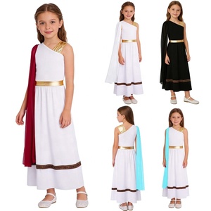 Costume da Dea Greca Romana per Bambine 6-16 Anni, Abito Metallizzato per Danza, Cosplay, Spettacoli e Feste a Tema - Product Image 1