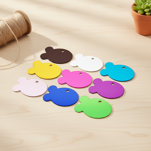 Plaques d'identification pour animaux de compagnie en aluminium anodisé en forme de <span class=keywords><strong>poisson</strong></span>, 10 couleurs, durables, gravées au laser, pour chats et chiens, technique de marquage - Product Image 6