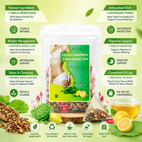Té Herbal Detox Natural de Limón, Espino Blanco y Hojas de Loto, Té para Quemar Grasa y Perder Peso con Efecto Adelgazante, Té con Sabor