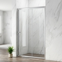Porte de douche coulissante encadrée en verre trempé de 6 mm pour hôtel, idéale pour les coins de douche - Offre spéciale