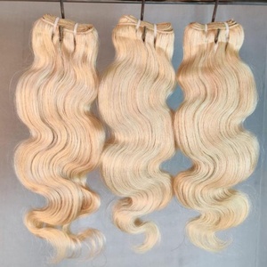 Extensions de cheveux humains blonds ondulés, tissages naturels, cheveux indiens vierges pour les grossistes - Product Image 2
