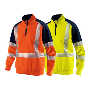 Camicia ad Alta Visibilità Personalizzabile con Logo, in Pile di Poliestere, con Zip 1/4 e Colletto Rialzato per Uomo - Product Image 1