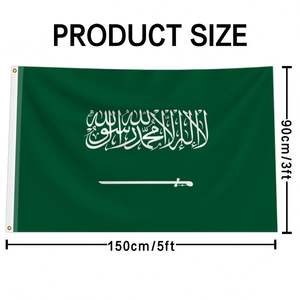 Mejor Precio, Banderas Publicitarias de 3x5 de Todos los Países, Banderas de Arabia Saudita con Logotipo Personalizado, Estilo Tela - Product Image 4