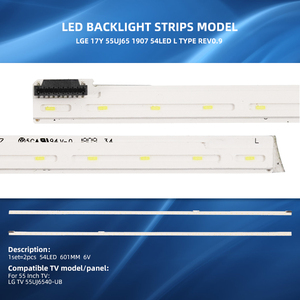 LEDs pour <span class=keywords><strong>TV</strong></span> TVE 17Y 55UJ65 1907 54LED L TYPE REV0.9 Lumières LED de rétroéclairage <span class=keywords><strong>TV</strong></span> 55 pouces pour <span class=keywords><strong>TV</strong></span> 55UJ65 55UJ6540 55UJ701V 55UJ651 55UK - Product Image 2