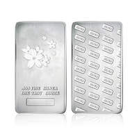 Lingot en métal plaqué argent souvenir du Japon en gros 1 gramme une once lingot d'argent