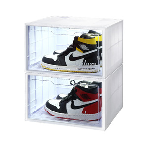 Drop Shipping Led Shoe Box Led shoes magnetic suction sneaker display AJ storage pp plastic Charging light shoe box