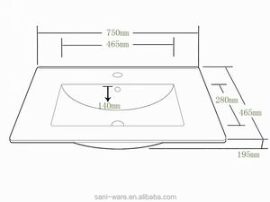 Lavabo de Baño Moderno y Ecológico de Cerámica Blanca Esmaltada Lisa de Alta Calidad Cupc de 750 mm - Product Image 5