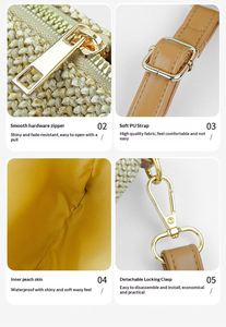 Conjunto de Bolso Tote y Bolso de Mano Tejidos Estilo Boho, Bolso Bandolera Casual de Lino para la Playa, Viajes y Uso Diario - Product Image 3