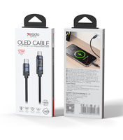 Câble de données Yesido PD27W à charge rapide Type-C vers IP 1,2 m, fil tressé, affichage numérique OLED, CA201
