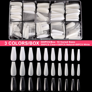 500 faux ongles flexibles en ABS transparents et naturels, sans trace, pour extension d'acrylique et manucure - Product Image 3