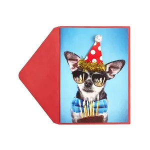 2019 neue Produkte Assorted Grußkarten, Handmade Cute Dog Designs Geburtstag Grußkarten