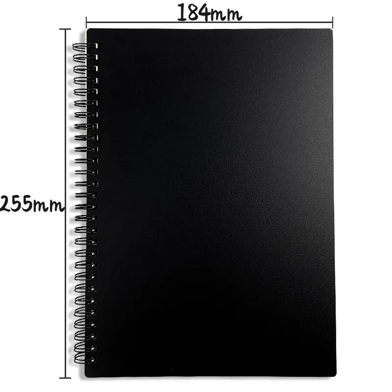 Cuaderno de Plan de tamaño personalizado, cuaderno de bocetos en espiral, cubierta de papel Kraft, bobina reciclada, color negro, B5, A5, A6